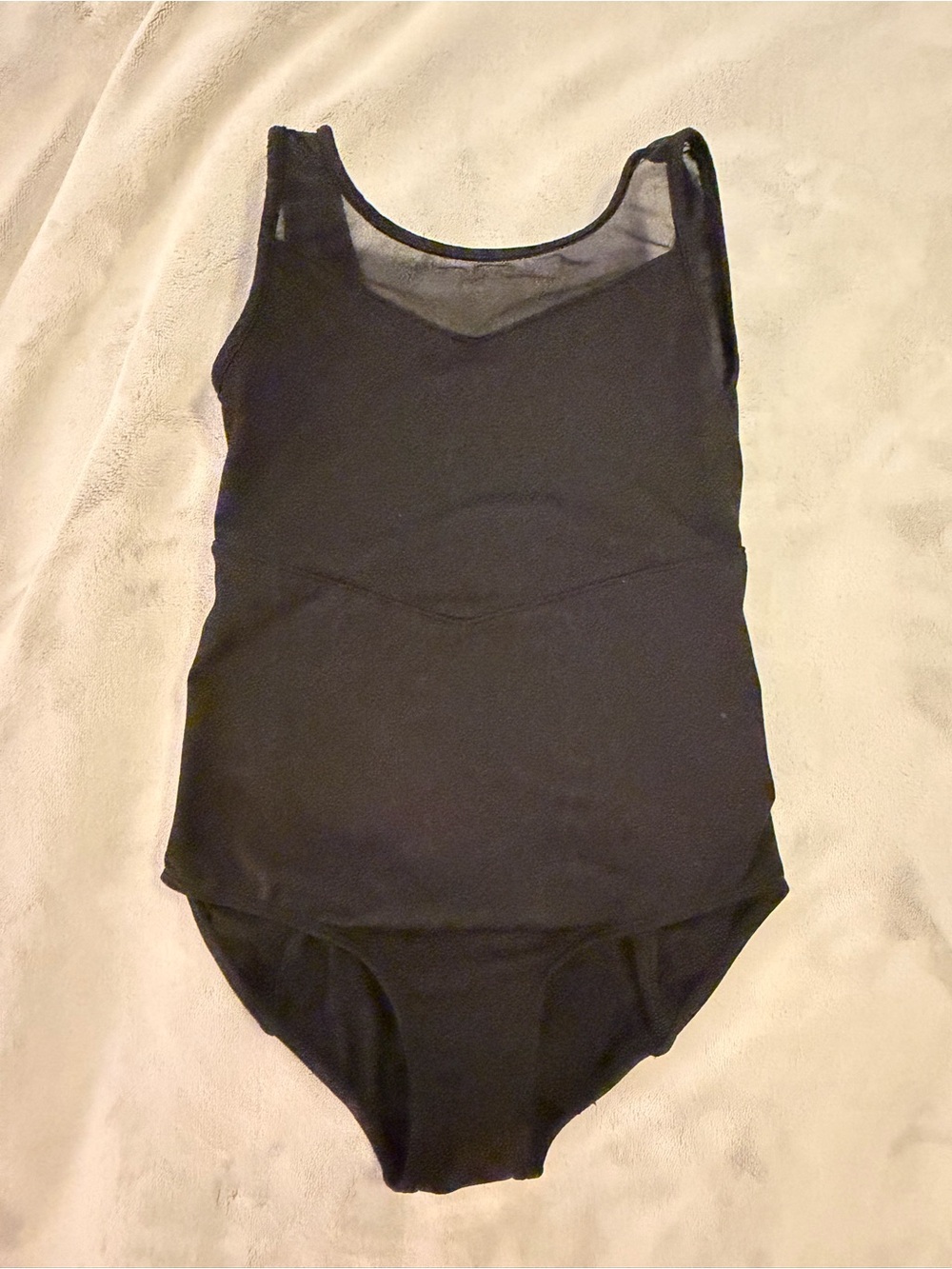 Bloch Black Girls' Sleeveless One-Piece Leotard with Mesh Yoke